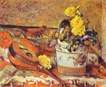 Mandolina et Fleurs postimpressionnisme Primitivisme Paul Gauguin Peinture à l'huile